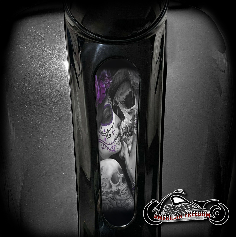 Harley 8 Inch Dash Insert - Death Kiss Purple